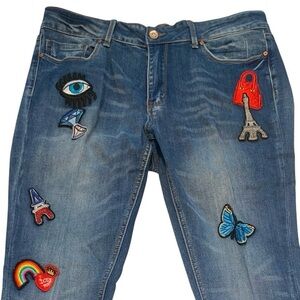 ROCKS & INDIGO Decorative Patch Patch Jeans SZ 12/30